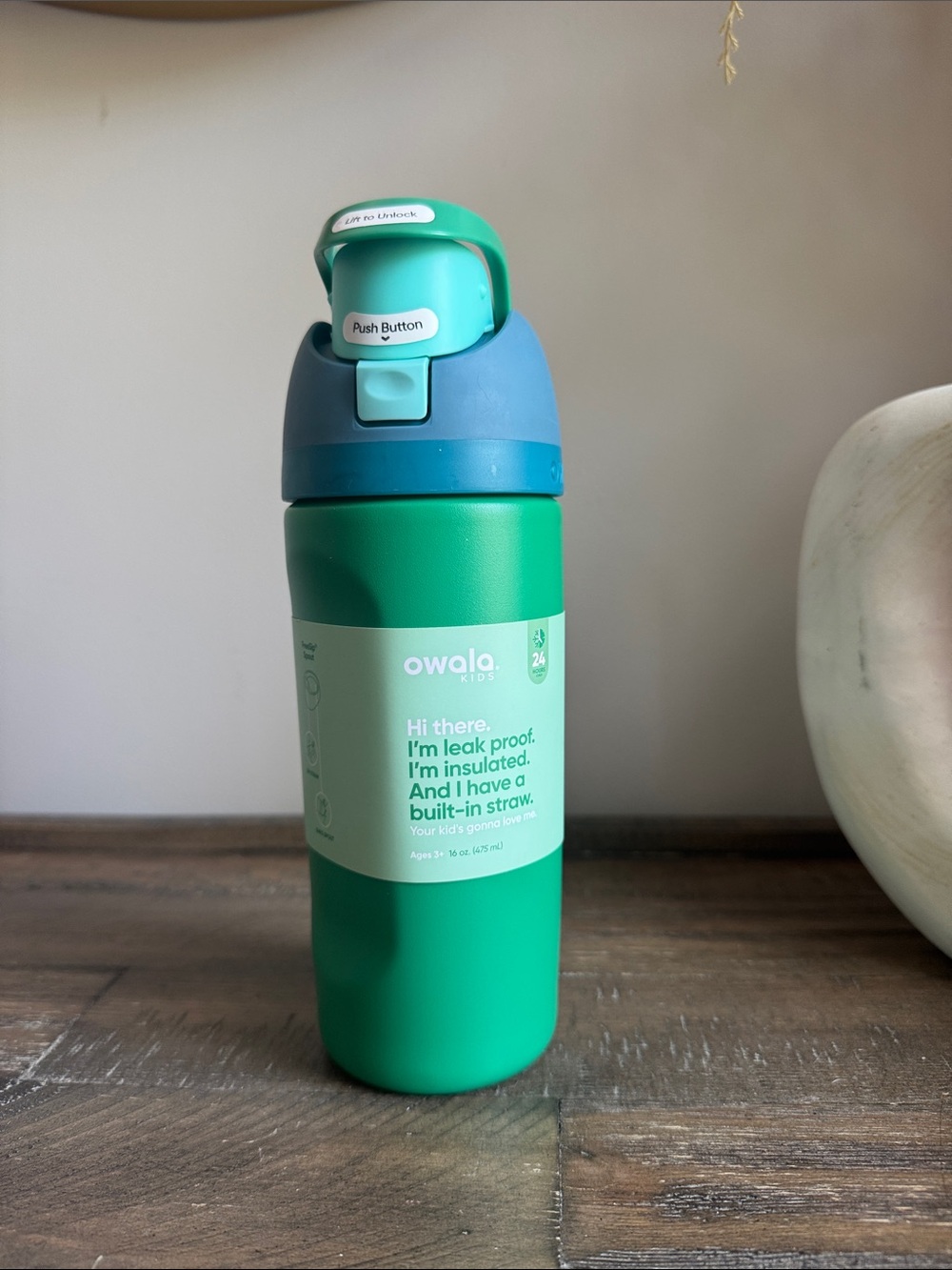 owala Kids Insulated Water Bottle with Built-In Straw - Green/Blue